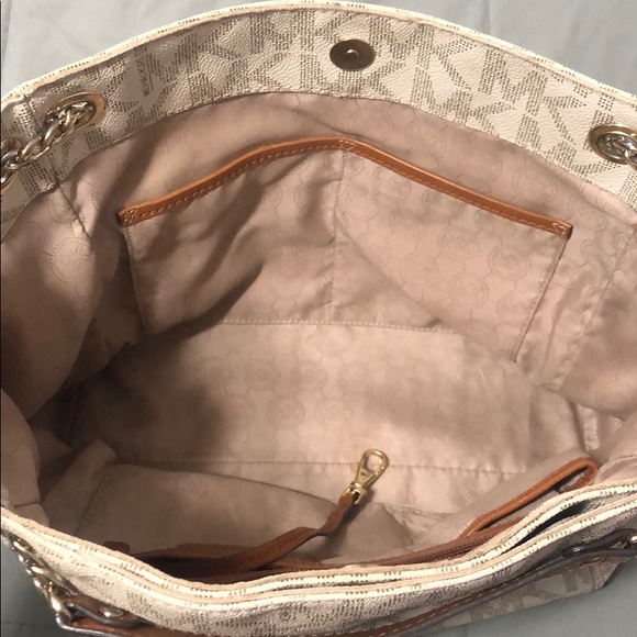 Michael Kors White Logo Leather